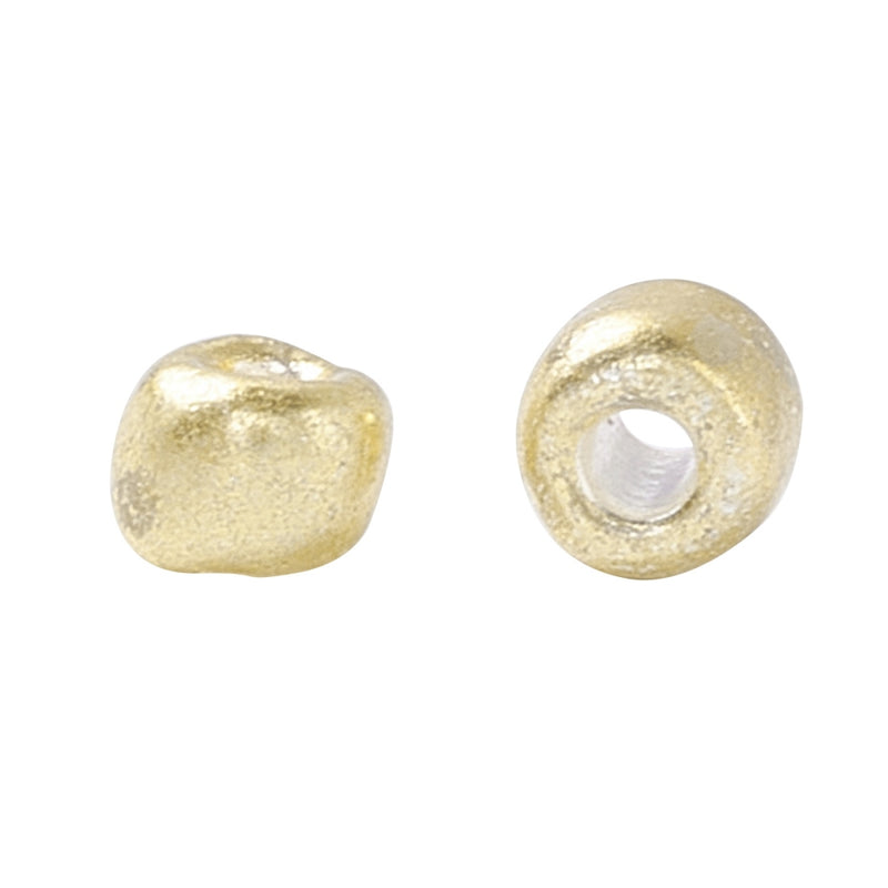 2mm Glass Seed Beads ~ 20g ~ Metallic Light Gold