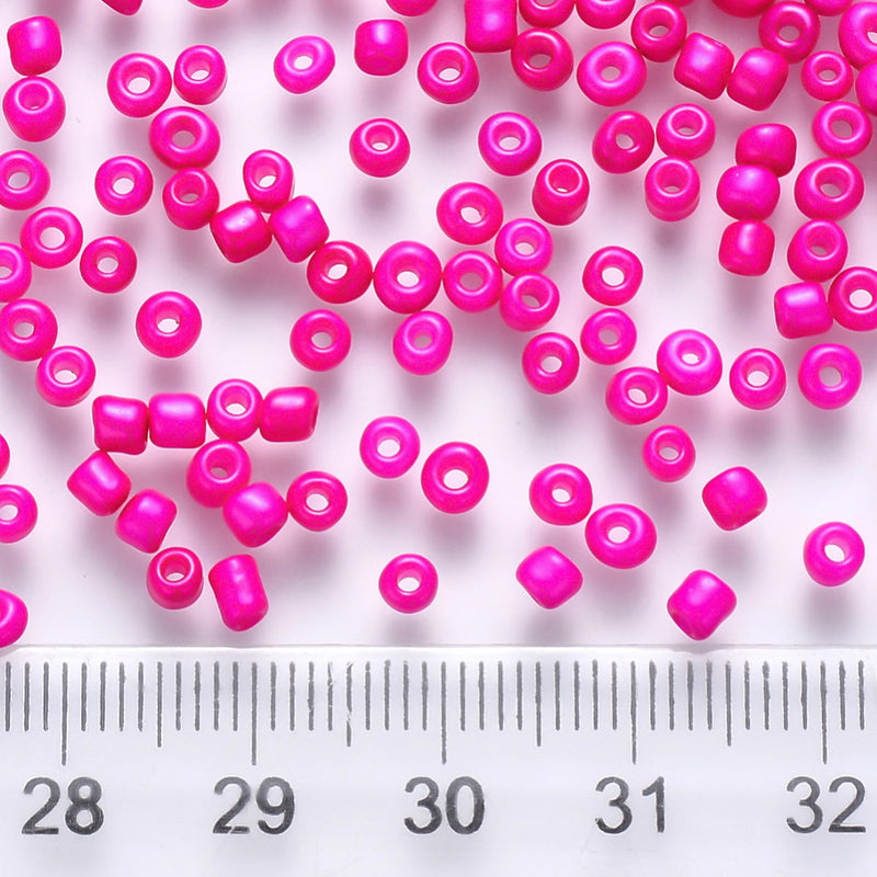 2mm Seed Beads ~ 20g ~ Opaque Fuchsia