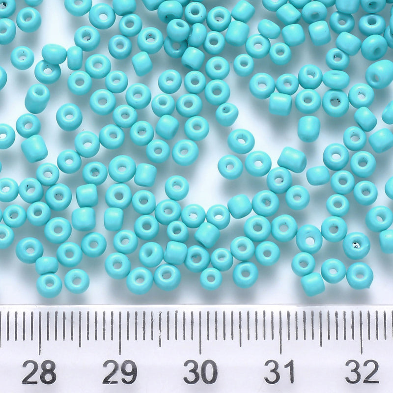 2mm Seed Beads ~ 20g ~ Opaque Turquoise