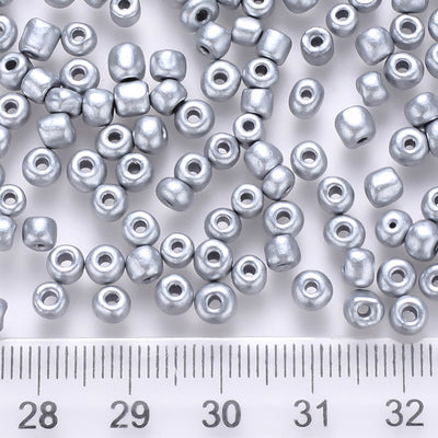 2mm Seed Beads ~ 20g ~ Matte Metallic Silver