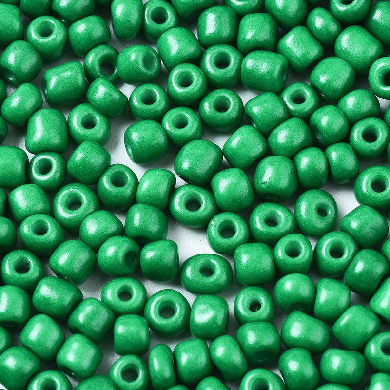 4mm Seed Beads ~ 20g ~ Opaque Green