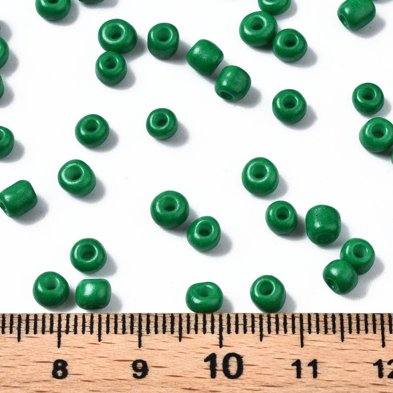 4mm Seed Beads ~ 20g ~ Opaque Green