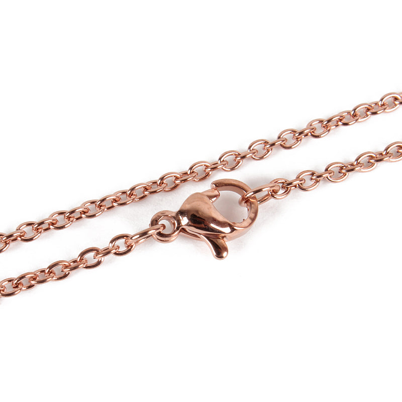 1 x Stainless Steel Cable Chain ~ Ready-to-Wear ~ Rose Gold Plated ~ 17.7"
