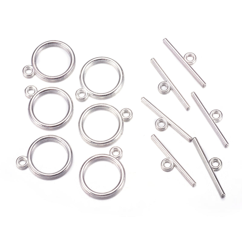 10 x Toggle Clasps ~ 15mm ~ Silver Plated ~ Lead and Nickel Free