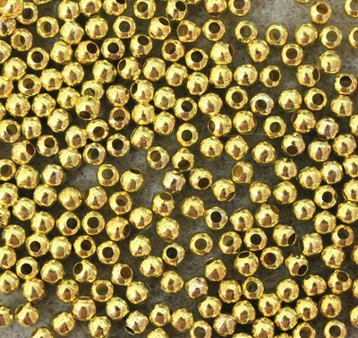 The Bead Store 3mm Round Gold Plated Spacer Beads Pack of 100