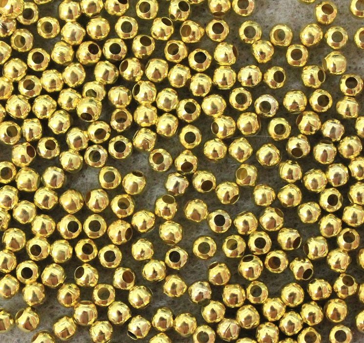 The Bead Store 3mm Round Gold Plated Spacer Beads Pack of 100