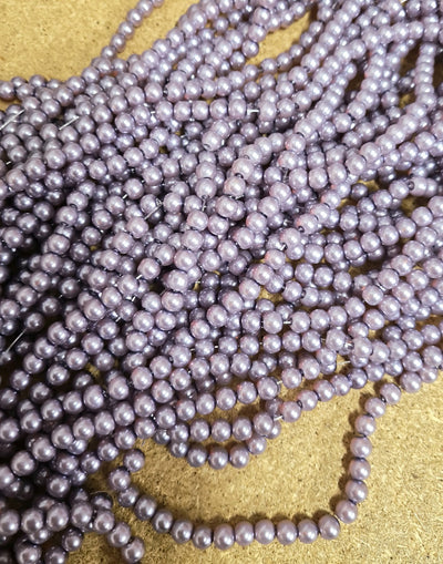 The Bead Store 6mm Glass Pearls Dusty Purple