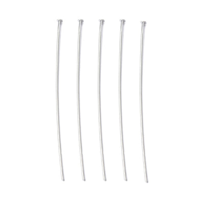 The Bead Store 0.8mm Silver Plated Brass Headpins 50mm Long Pack of 50