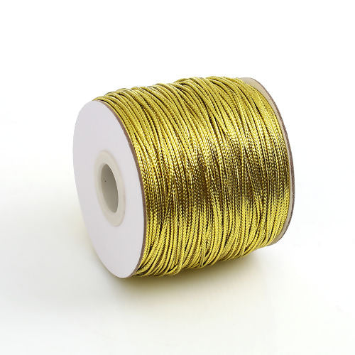 The Bead Store 1.5mm PVC Braided Cord ~ Gold ~ 1 Metre 