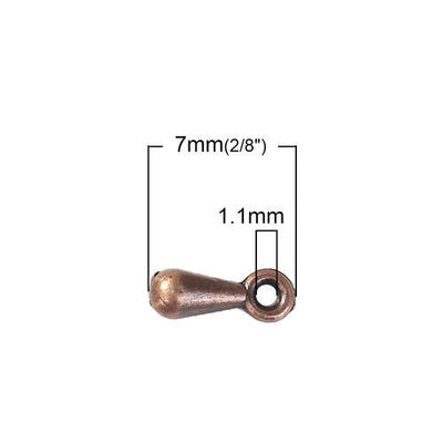 The Bead Store 10 Antique Copper Plated Drop Shaped Charm 7x3mm