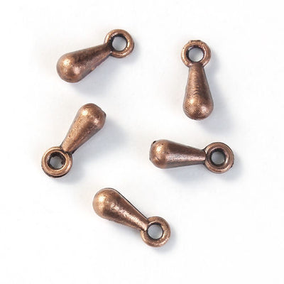 The Bead Store 10 Antique Copper Plated Drop Shaped Charm 7x3mm