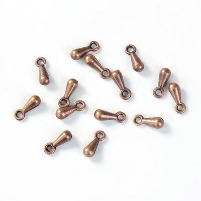 The Bead Store 10 Antique Copper Plated Drop Shaped Charm 7x3mm