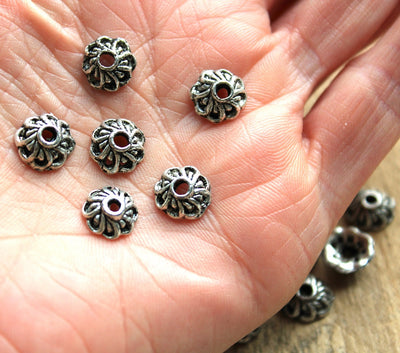 The Bead Store 10mm Antique Silver Plate Bead Caps Pack of 20