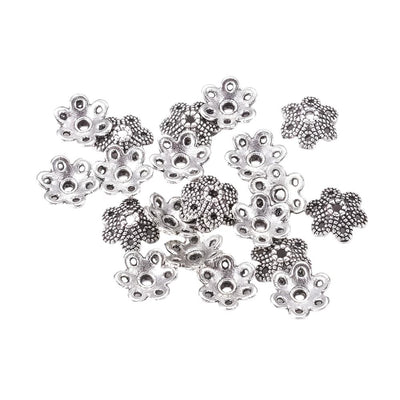 The Bead Store 10mm Antique Silver Plated Bead Caps Pack of 10