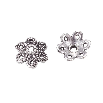 The Bead Store 10mm Antique Silver Plated Bead Caps Pack of 10