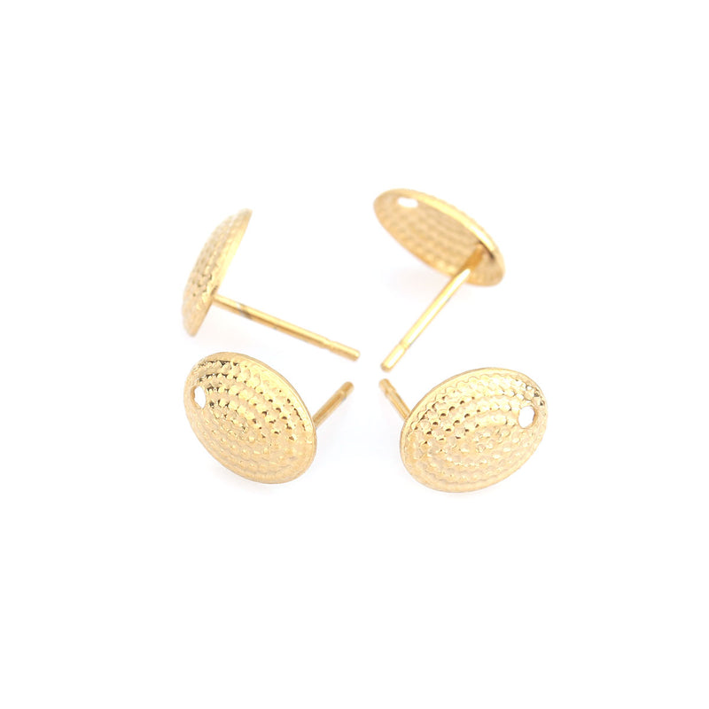 The Bead Store 10x7mm Gold Plated Stainless Steel Studs ~ 1 Pair