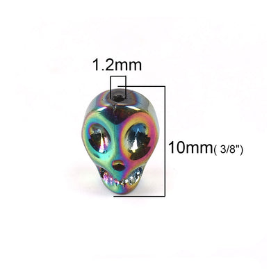 The Bead Store 10x8mm Glass Skull Beads Multicolour Pack of 4