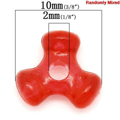 The Bead Store 10x9mm Acrylic Triangular Boomerang Beads Mixed Colours 