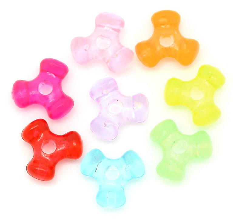 The Bead Store 10x9mm Acrylic Triangular Boomerang Beads Mixed Colours 