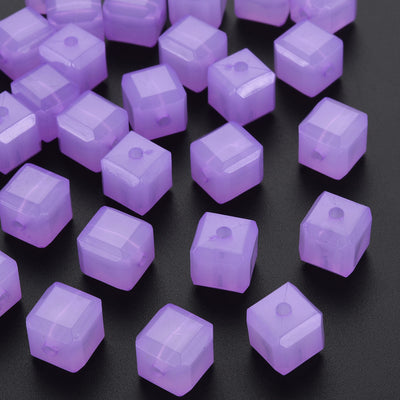 The Bead Store 11mm Acrylic Cube Beads ~ Jade Purple ~ Pack of 20
