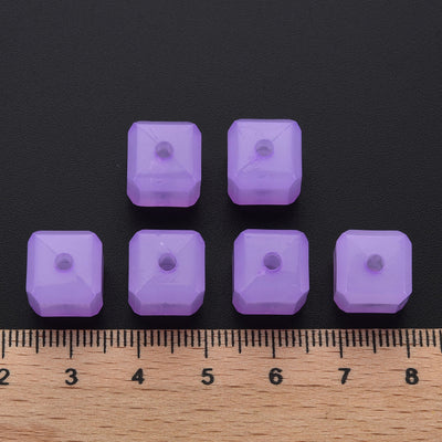 The Bead Store 11mm Acrylic Cube Beads ~ Jade Purple ~ Pack of 20