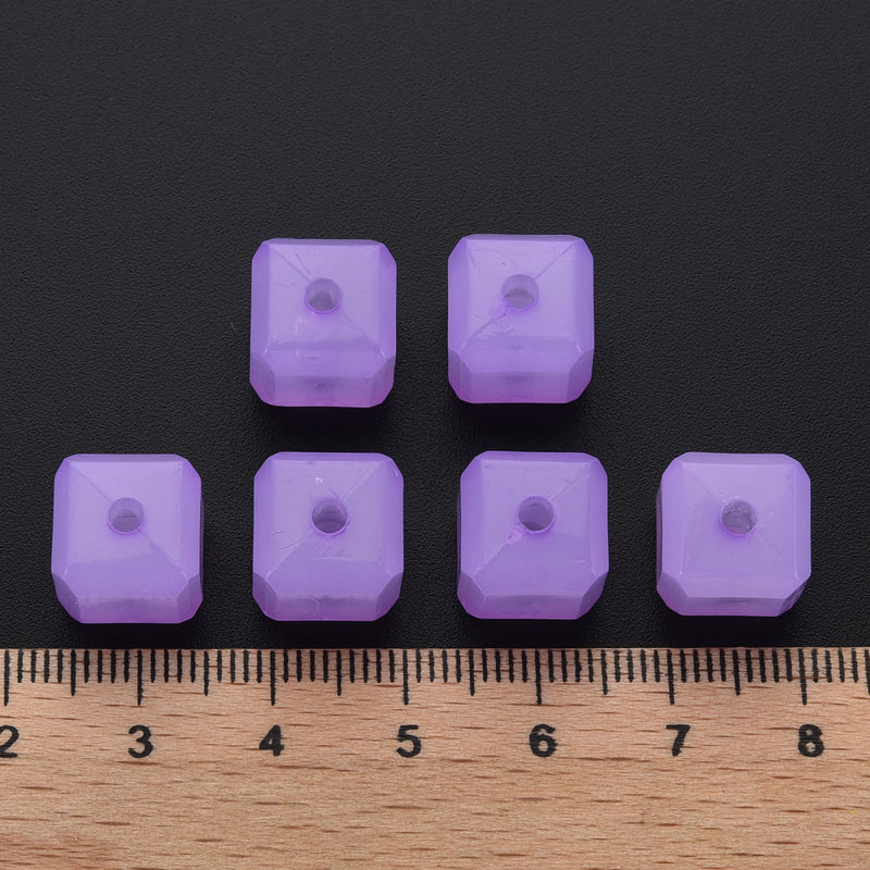 The Bead Store 11mm Acrylic Cube Beads ~ Jade Purple ~ Pack of 20