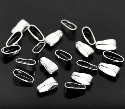The Bead Store 11x4mm Silver Plated Bail Pack of 20