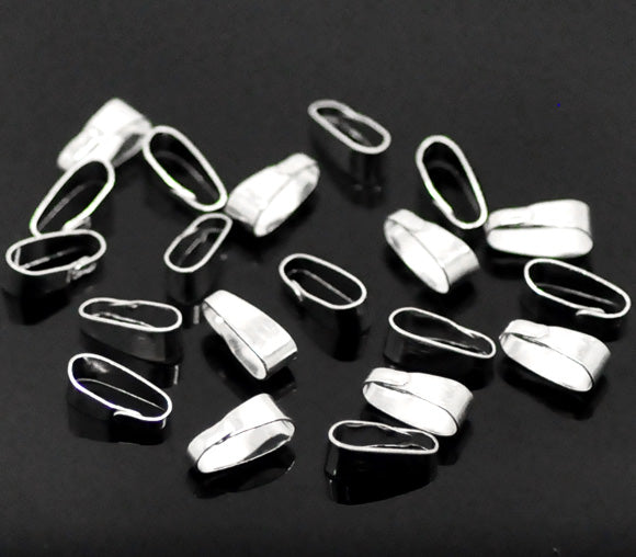 The Bead Store 11x4mm Silver Plated Bail Pack of 20