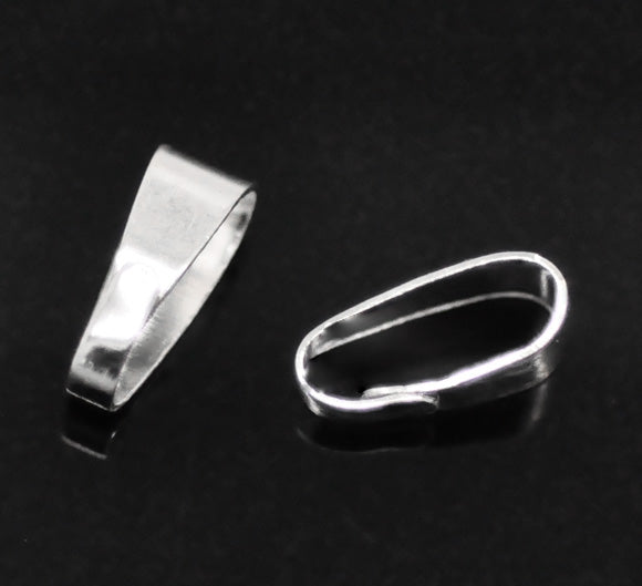 The Bead Store 11x4mm Silver Plated Bail Pack of 20