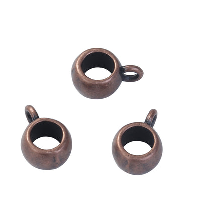 The Bead Store 11x8mm Antique Copper Plated Large Hole Bails Pack of 5