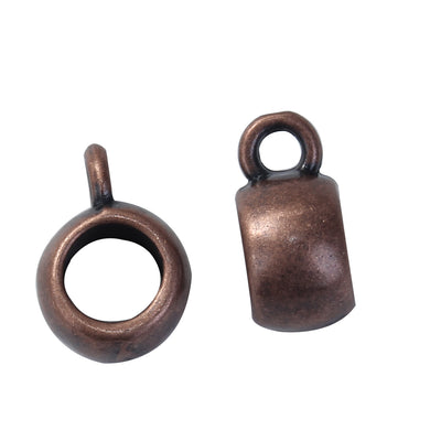 The Bead Store 11x8mm Antique Copper Plated Large Hole Bails Pack of 5