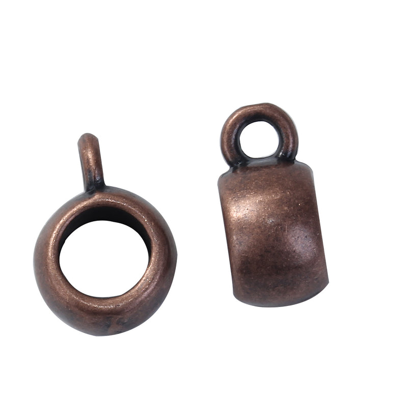The Bead Store 11x8mm Antique Copper Plated Large Hole Bails Pack of 5