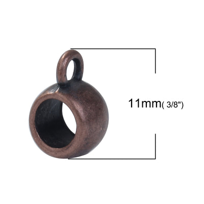 The Bead Store 11x8mm Antique Copper Plated Large Hole Bails Pack of 5