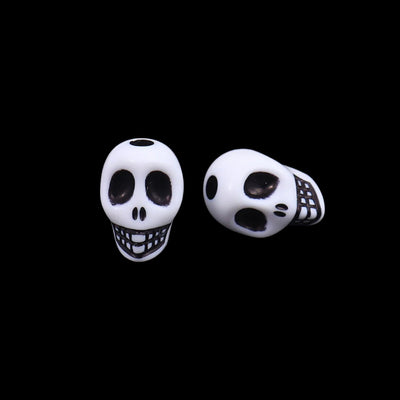 The Bead Store 11x9mm White Acrylic Skull Beads Pack of 10