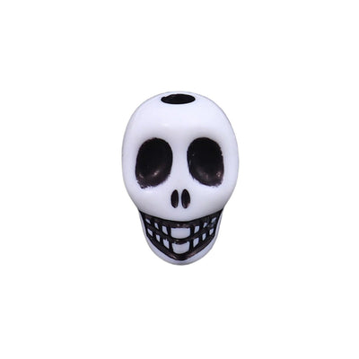 The Bead Store 11x9mm White Acrylic Skull Beads Pack of 10