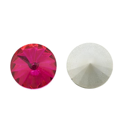 The Bead Store 12mm Crystal Glass Foiled Rivoli Rose Pack of 2