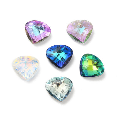 The Bead Store 12x13mm Crystal Glass Pendants Mixed Colours