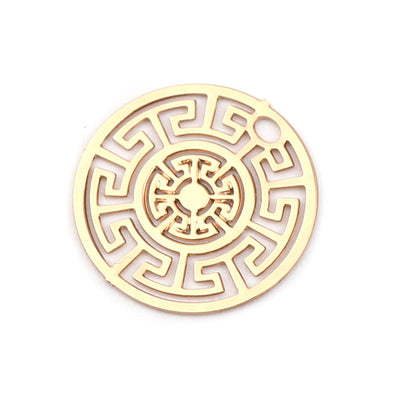 The Bead Store 13mm KC Gold Plated Copper Labyrinth Charm