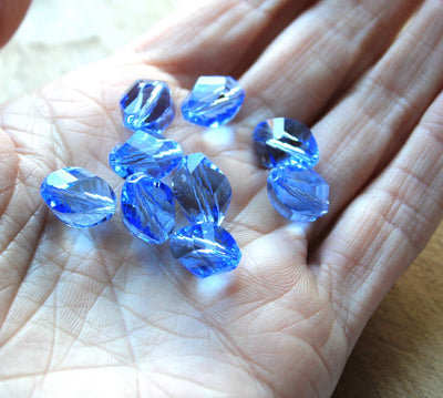 The Bead Store 13x10mm Crystal Glass Oval Beads Light Sapphire pack of 5