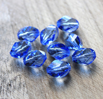 The Bead Store 13x10mm Crystal Glass Oval Beads Light Sapphire pack of 5