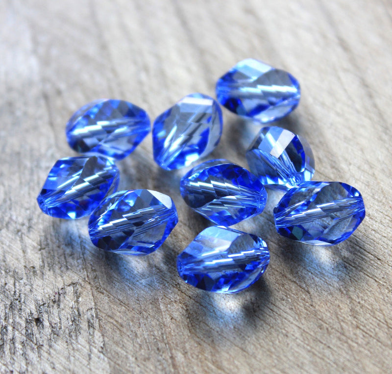The Bead Store 13x10mm Crystal Glass Oval Beads Light Sapphire pack of 5