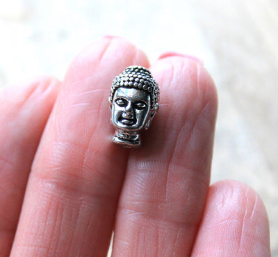 The Bead Store 13x8mm Antique Silver Plated Buddha Head Bead