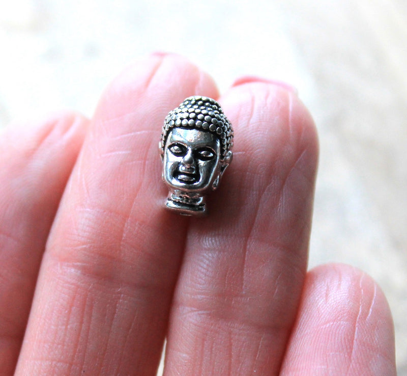The Bead Store 13x8mm Antique Silver Plated Buddha Head Bead
