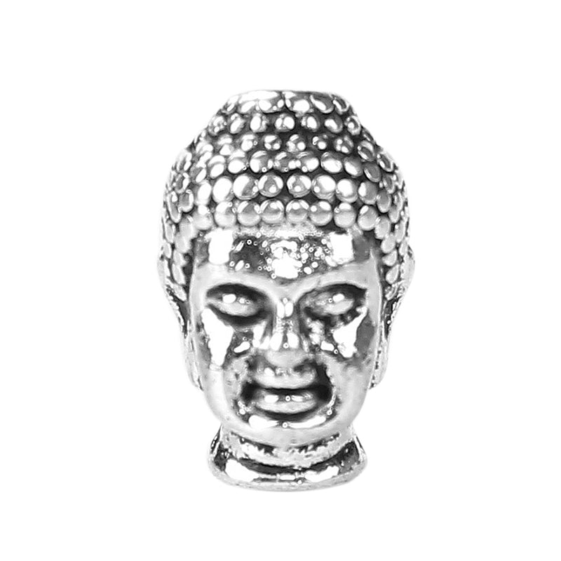 The Bead Store 13x8mm Antique Silver Plated Buddha Head Bead