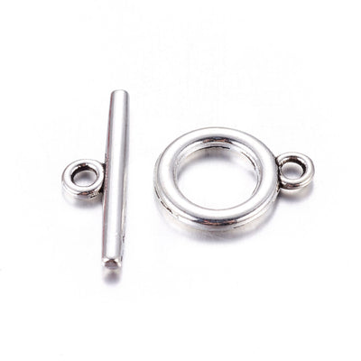The Bead Store 14mm Antique Silver Plated Plated Toggle Clasps Pack of 10