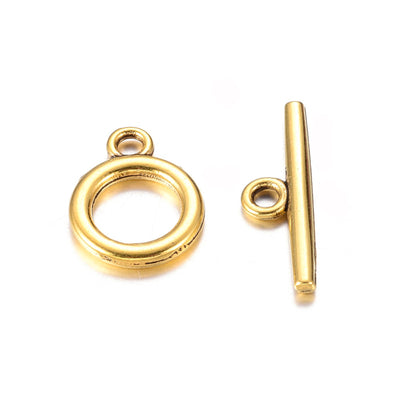The Bead Store 14mm Gold Plated Toggle Clasps Pack of 10