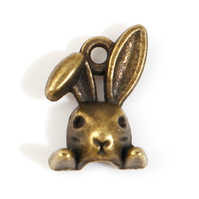 The Bead Store 14x10mm Antique Bronze Plated Rabbit Head Charm 