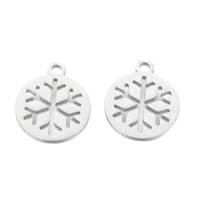 The Bead Store 14x12mm Stainless Steel Snowflake Charm