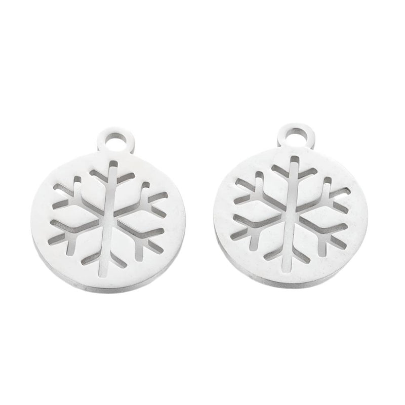 The Bead Store 14x12mm Stainless Steel Snowflake Charm