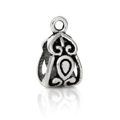 The Bead Store 14x8mm Antique Silver Plated Large Hole Bails Pack of 4